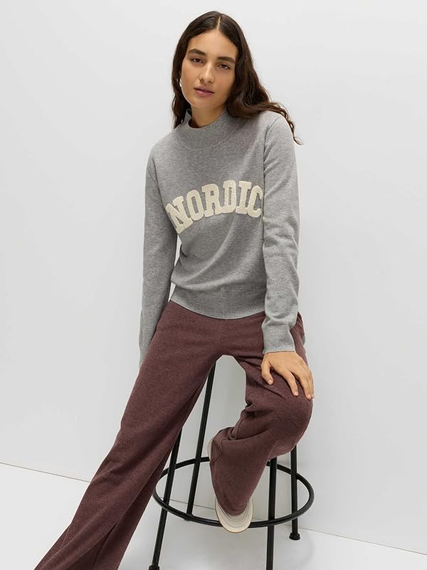 Jersey con Cuello Chimenea con Eslogan Mujeres XS