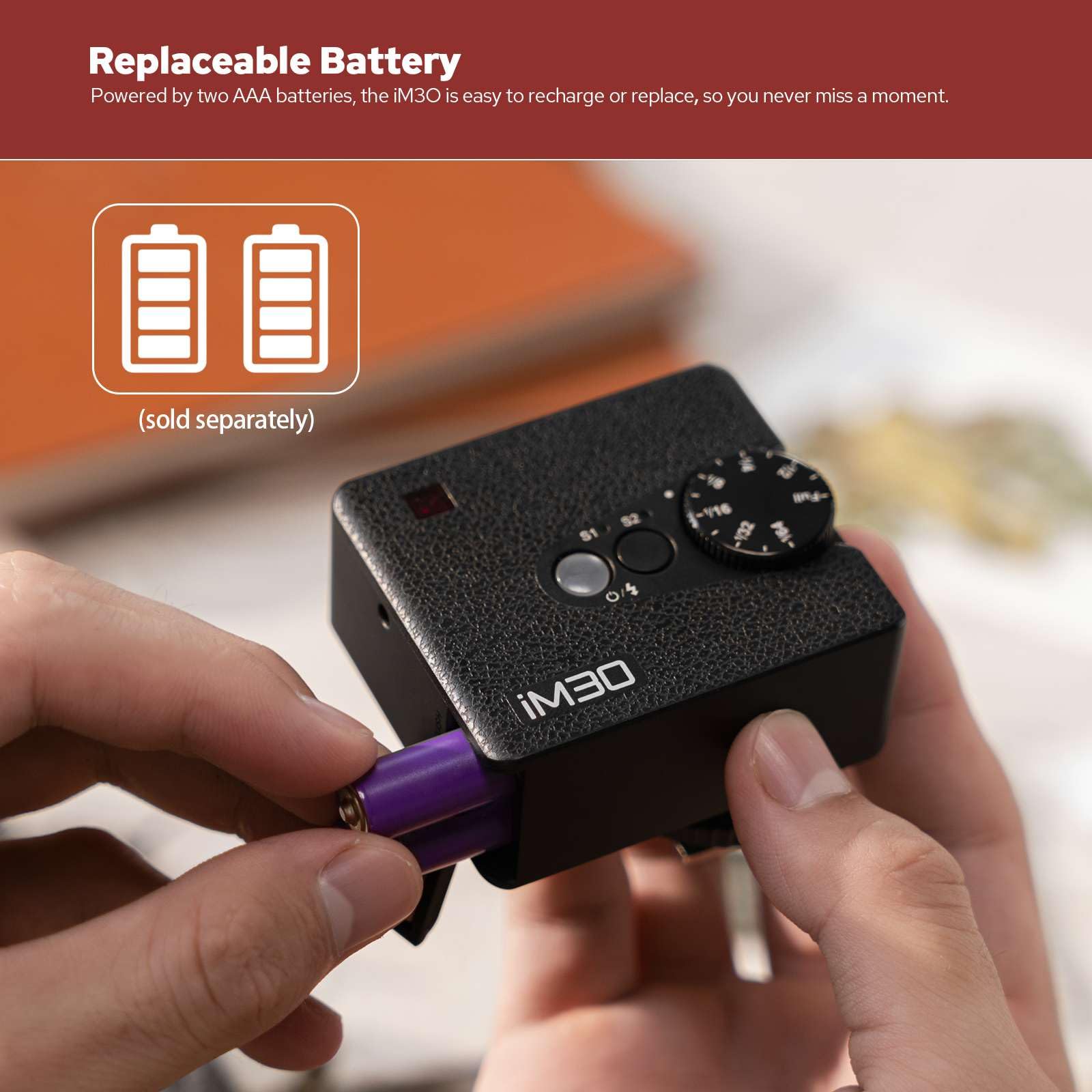 Godox iM30 Mini Kamera Blitz,GN15 mit 7-Stufen Flash Power,CCT 6500K±200K mit S1/S2 optischer Steuerung für Canon/Sony/Fuji/Nikon/Panasonic/Olympus, für Kameras mit Single-Contact Hotshoe 2