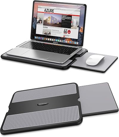 AboveTEK Portable Laptop Lap Desk with Retractable Mouse Pad Tray 15.6"