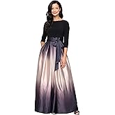 S.L. Fashions Womens 3/4 Sleeve Long Satin Mother of The Bride Dress with Pockets, Formal Party Gown