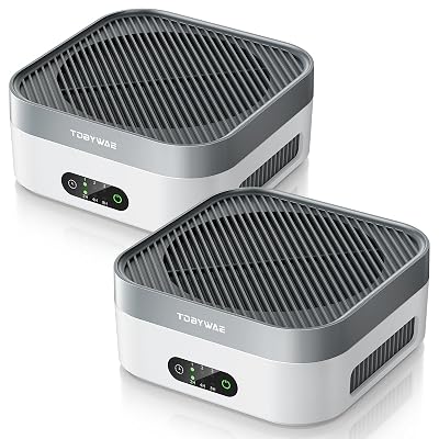TDBYWAE Air Purifier 2 Pack for Bedroom Up to 1200 ft², H13 True HEPA Air Purifier for Pets Dust Dander Pollen Odor Smoke, with New Quiet Wind Wheel System, for Desk/Car/Travel