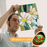 sourcing map 8 Sheets Stained Glass 4x6 Inch Mosaic Tiles Yellow Series DIY view 6