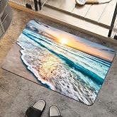 ZHUZHISHAN Bath Mat Rug,Sunset on Island Beach Non Slip Quick Dry Super Absorbent Thin Bathroom Rugs Fit Under Door-Easy to Clean Bathroom Floor Mats-Shower Rug for Shower Sink Bathtub(16