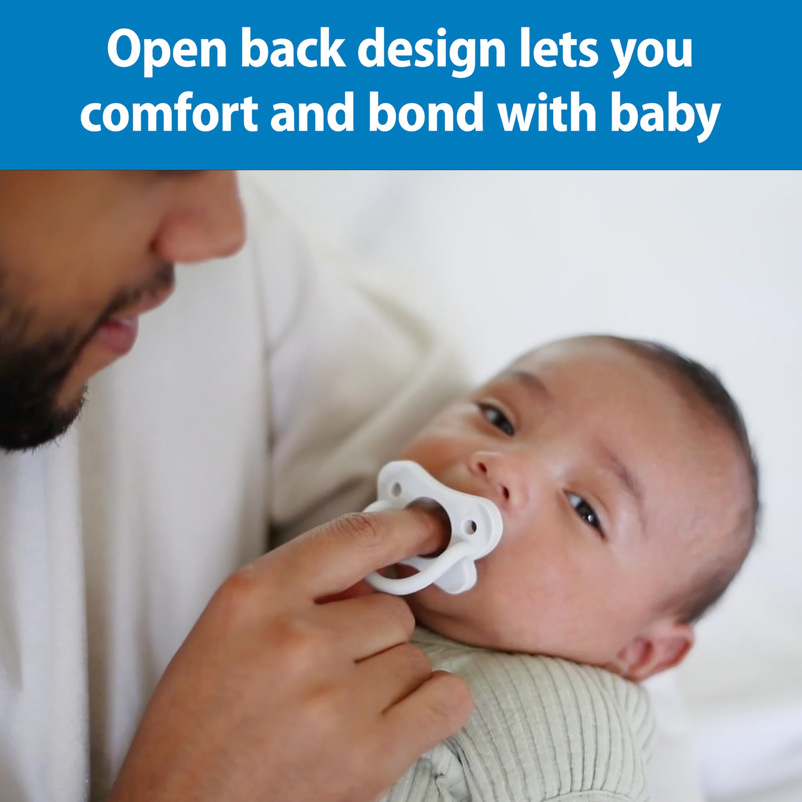 Dr. Brown’s HappyPaci 100% Silicone Pacifier 0-6m, BPA Free, Black, Cool Gray, White, 3-Pack