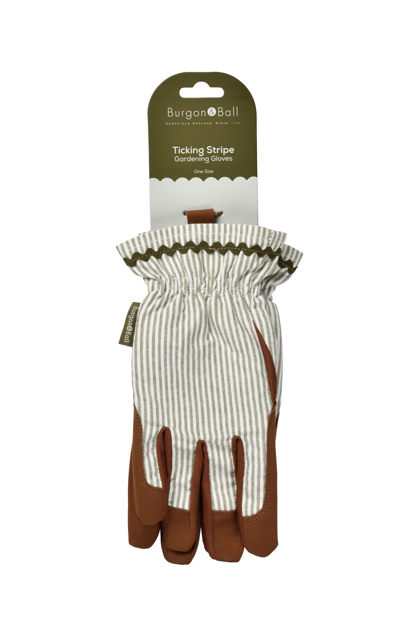 Burgon & Ball Colour Collection Gloves - Olive Stripe