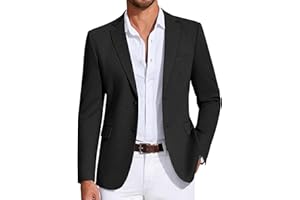 COOFANDY Mens Casual Blazer Knit Sport Coat Lightweight Two Button Suit Jacket