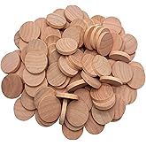 1 Inch Natural Wood Slices Unfinished Round Wood Coins, 60 per Pack | for DIY Arts &amp; Crafts Projects