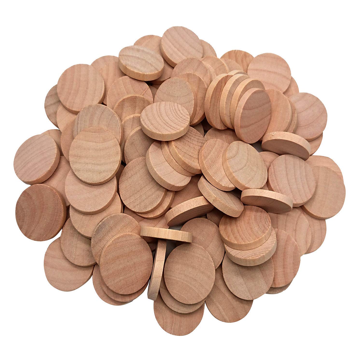 Photo 1 of 1 Inch Natural Wood Slices Unfinished Round Wood Coins for DIY Arts & Crafts Projects, 60 per Pack.