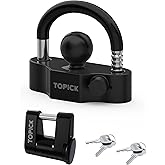 TOPICK Universal Trailer Hitch Lock (Coupler Ball Lock &amp; Latch Lock) | Heavy-Duty, Keyed Alike, All-Weather Protection for RVs, Boats, Trucks &amp; Utility Trailers