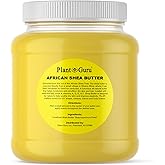 Plant Guru Raw African Shea Butter 3 lbs. Bulk 100% Pure Natural Unrefined YELLOW Grade A - Ideal Moisturizer For Dry Skin, Body, Face And Hair Growth. Great For DIY Soap and Lip balm Making.