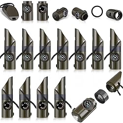 Foilswirl 12 Pcs Emergency Safety Whistle 7 in 1