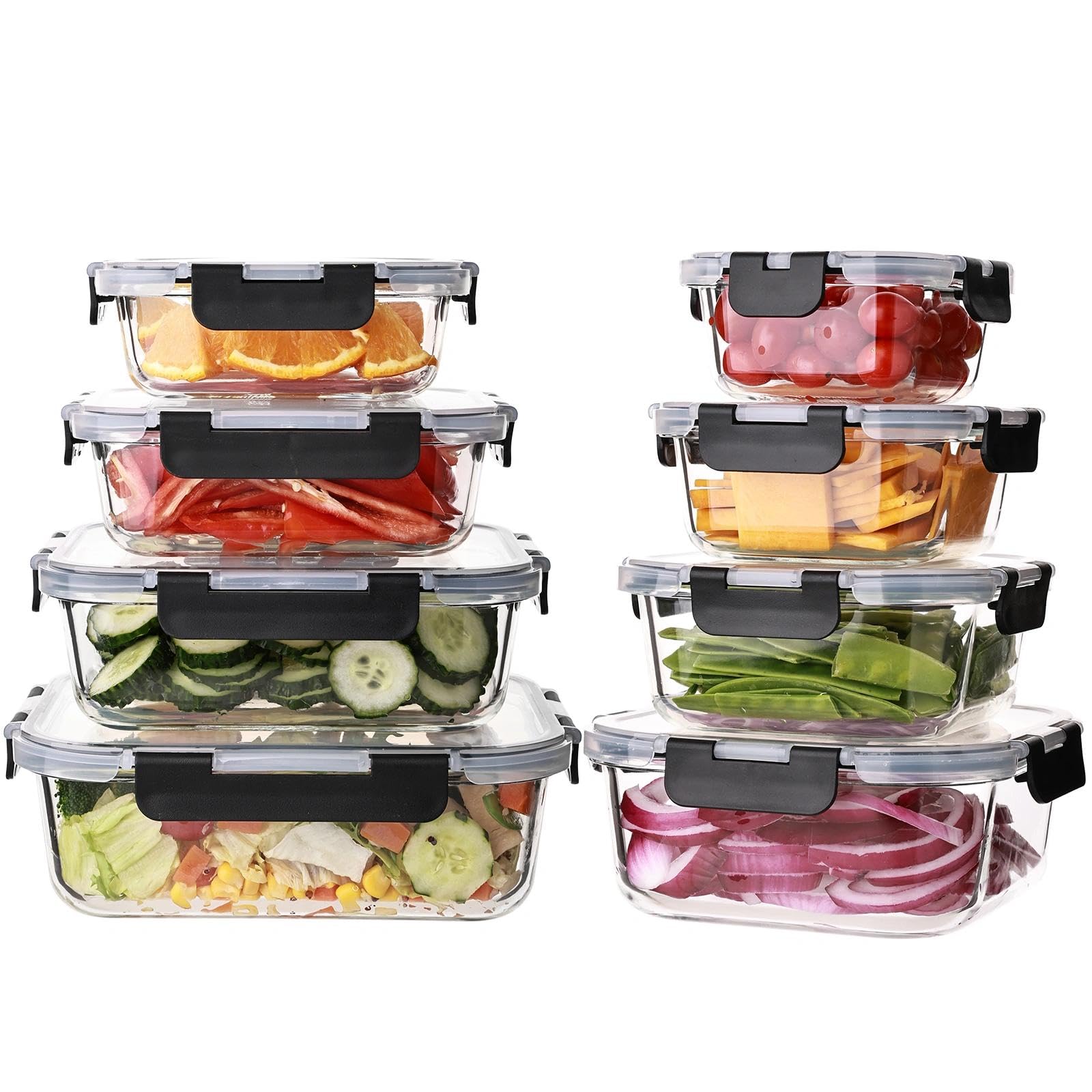 Photo 1 of ************MISSING 4 OF THEM***************
Wells Glass Meal Prep Containers, 8 Pack Glass Food Storage Containers Set with Airtight Locking Lids for Lunch, Fridge, Freezer, Dishwasher Safe, BPA-Free, Clear