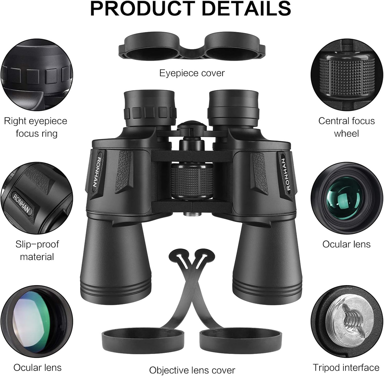 20x50 High Power Military Binoculars, Compact HD Professional/Daily Waterproof Binoculars Telescope for Adults Bird Watching Travel Hunting Football-BAK4 Prism FMC Lens-with Case and Strap (20X50) : Camera & Photo