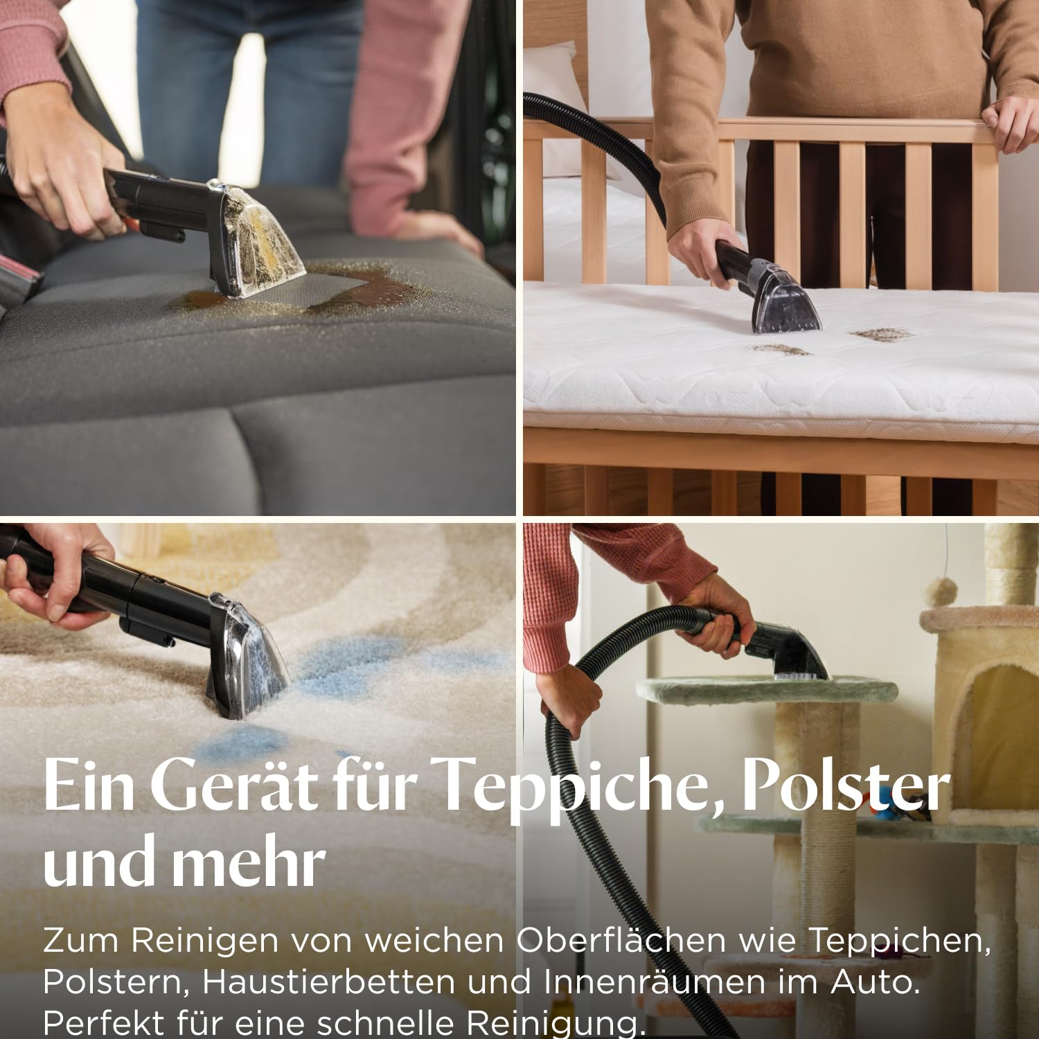 BISSELL SpotClean C5, Polsterreiniger Gerät, Teppichreiniger mit Triple Action System, Leichtgewicht Waschsauger, Nasssauger für Teppiche, Polster, Auto & Mehr, Leistungsstarker 400W Motor, 3861N 5