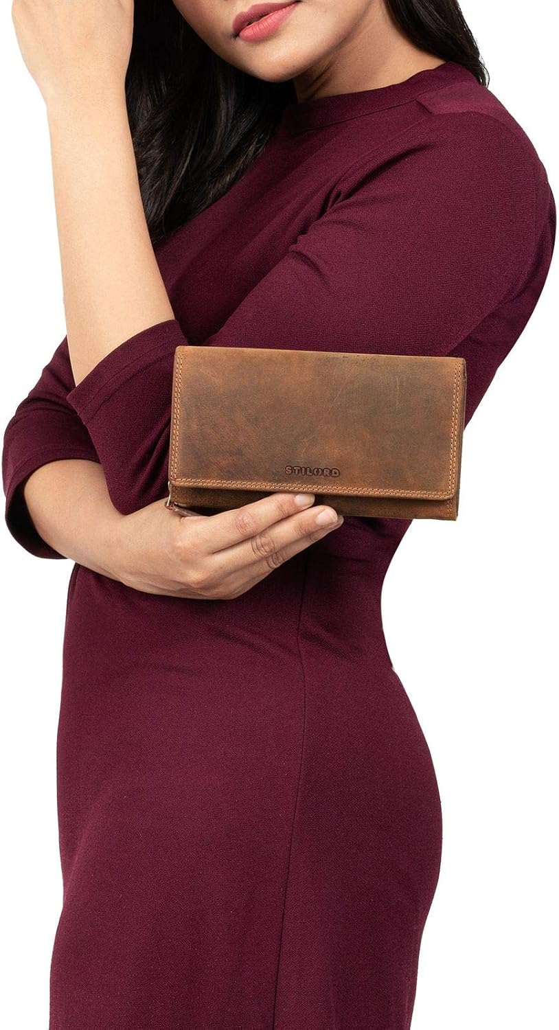 STILORD 'Ellen' RFID Wallet Ladies Leather Vintage Leather Purse for Women with NFC Protection Purses with Zipper in Gift Box Genuine Leather - Image 3