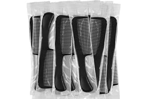 HQSLsund Bulk Hair Combs Pack of 100 - Individually Wrapped for Women, Kids, Hotel, Airbnb, Shelter, Nursing Home, Charity, and Church (Black)