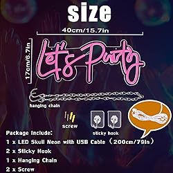 Let's Party Neon Sign, LED Neon Lights for Bedroom