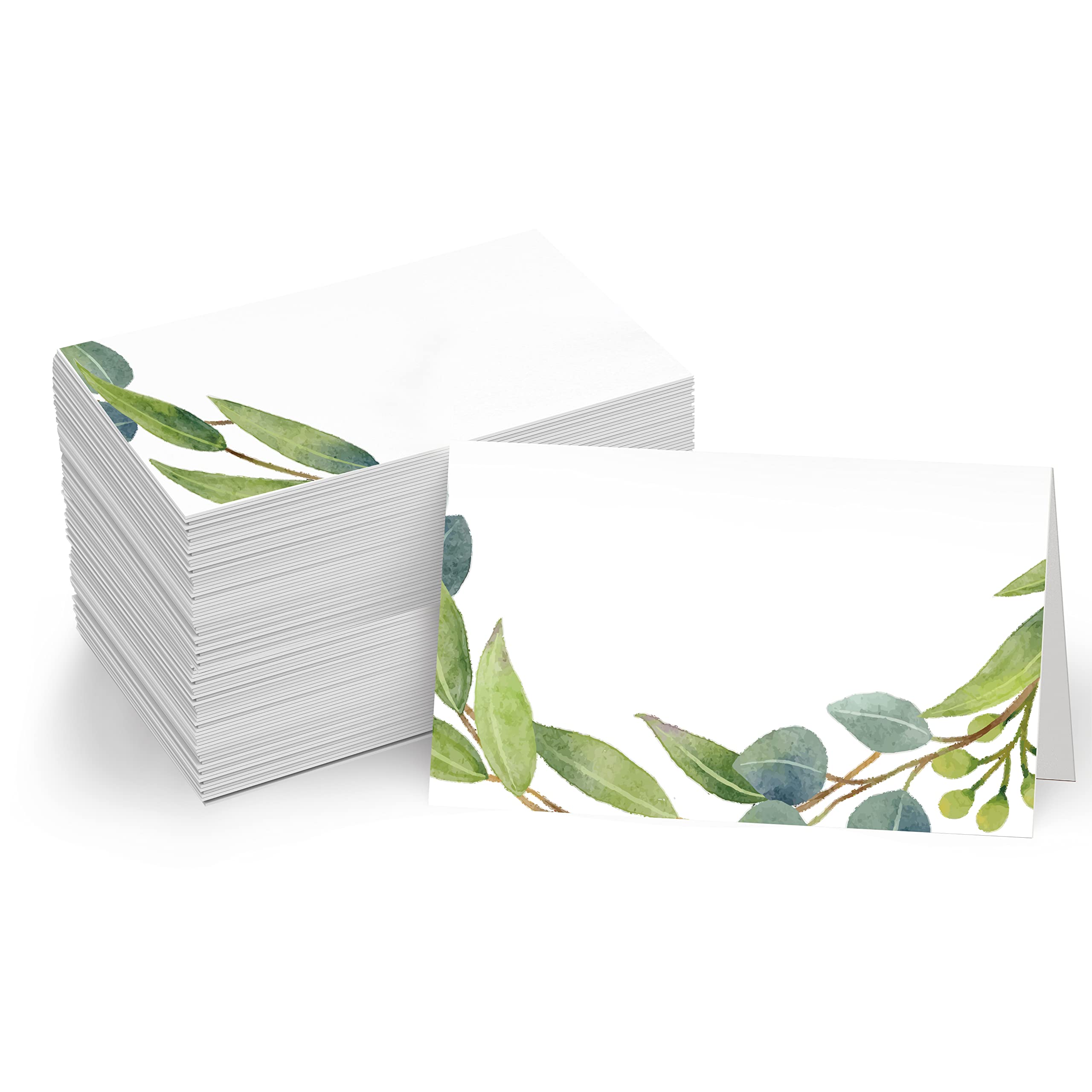 110 PCS Tent Cards with Elegant Plant Design - Small Seating Cards for Wedding, Table, Dinner Parties, Receptions (Each Measures 2” x 3.5”)
