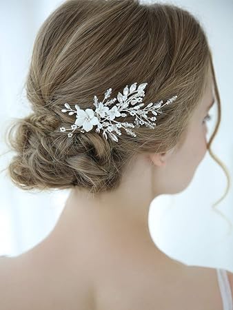 Amazon Com Aegenacess Wedding Hair Comb Silver Clips For Brides