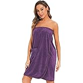 Orrpally Women Shower Wrap Robe Bath Body Towel Wrap Spa Bathrobe Adjustable Snap Closure