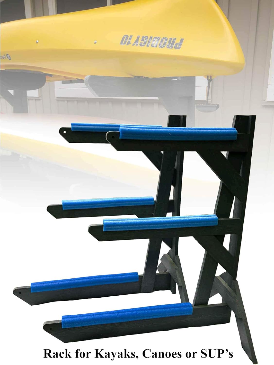 kayak hangers storage on Storage Rack Solutions Indoor Or Outdoor Kayak Rack Holds 3 Units Rack In A Box Canoe Rack Or Sup Rack Sports Outdoors Kayaking