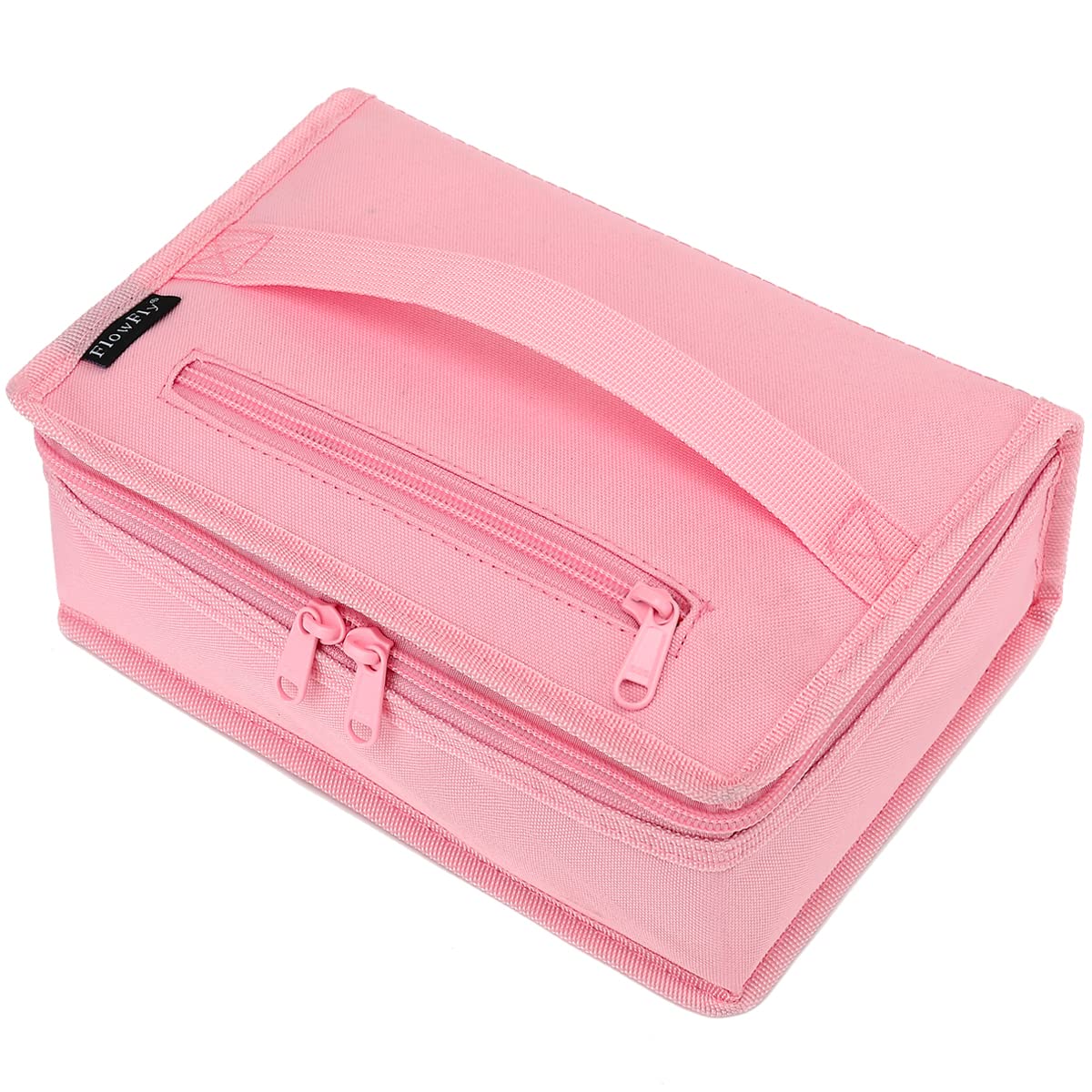 Photo 1 of FlowFly Small Insulated Lunch box Portable Soft Bag Mini Cooler Thermal Meal Tote Kit with Handle for Work & School, Pink