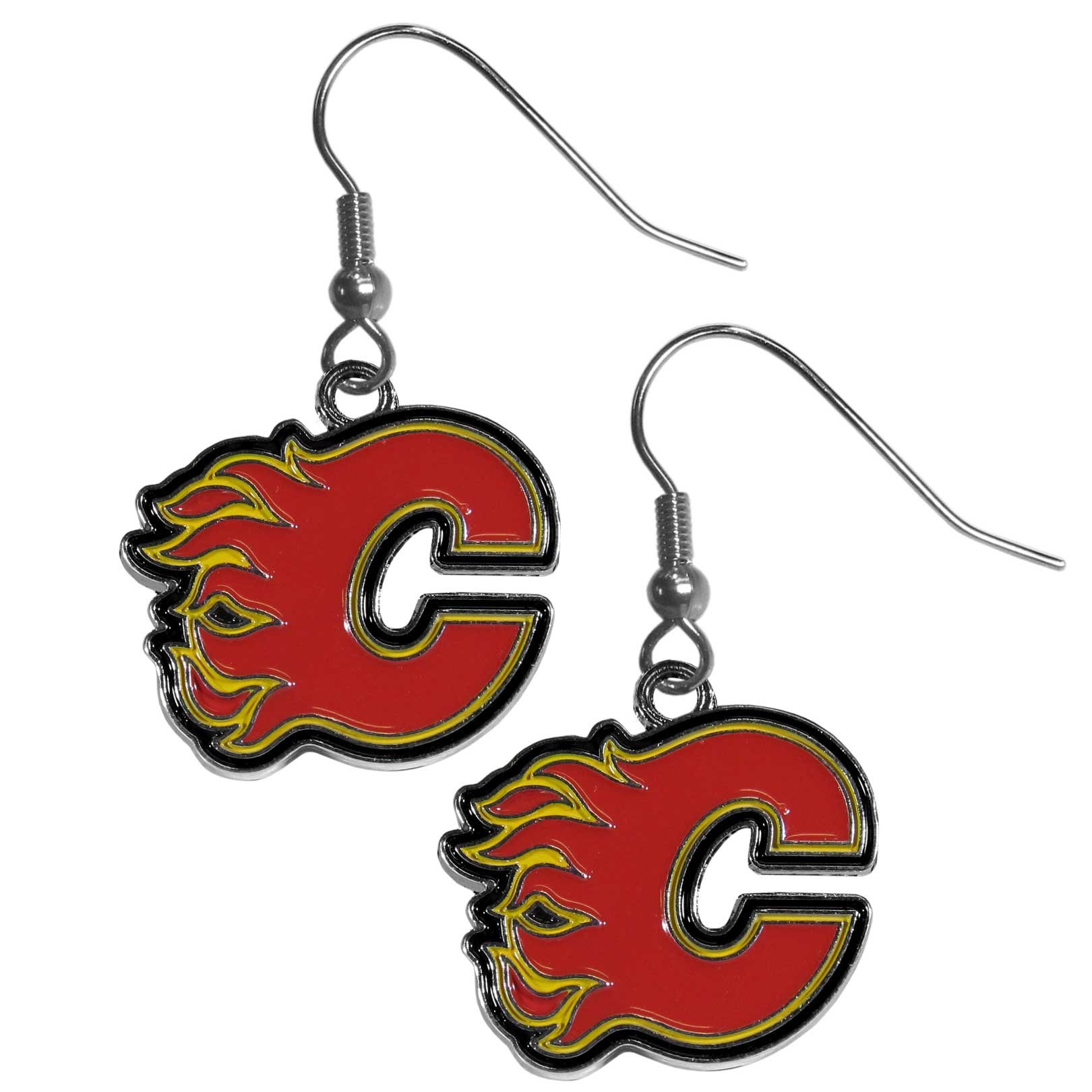 Siskiyou NHL Calgary Flames Chrome Dangle Earrings