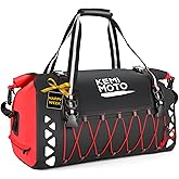 KEMIMOTO Motorcycle Dry Duffel Bag 50L Waterproof with Mounting Straps and Outside Pockets Motorcycle Luggage Gear Tail Bags