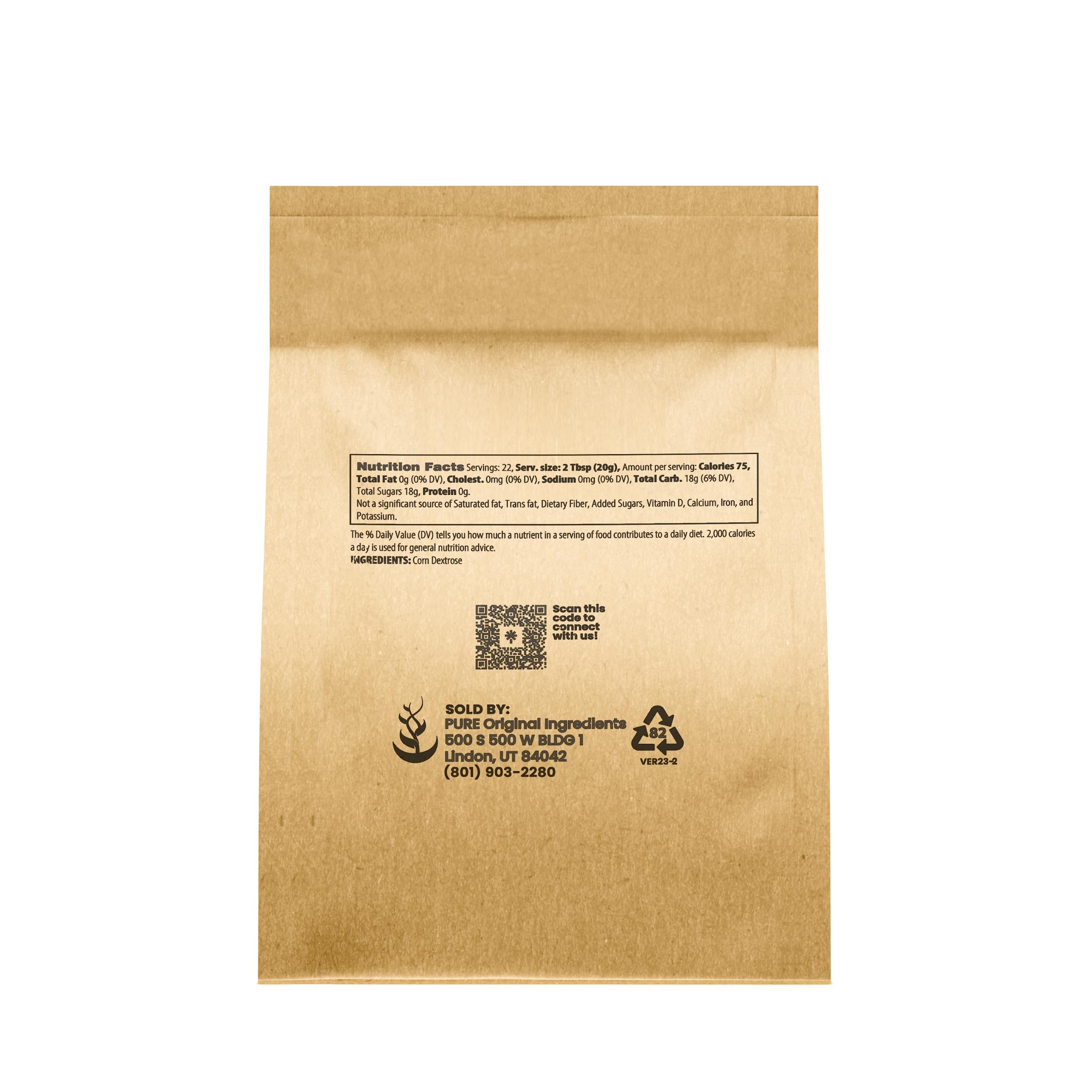 Pure Original Ingredients Dextrose (1 lb.) by Pure, Sugar Replacement Sweetener For Shakes or Baking,