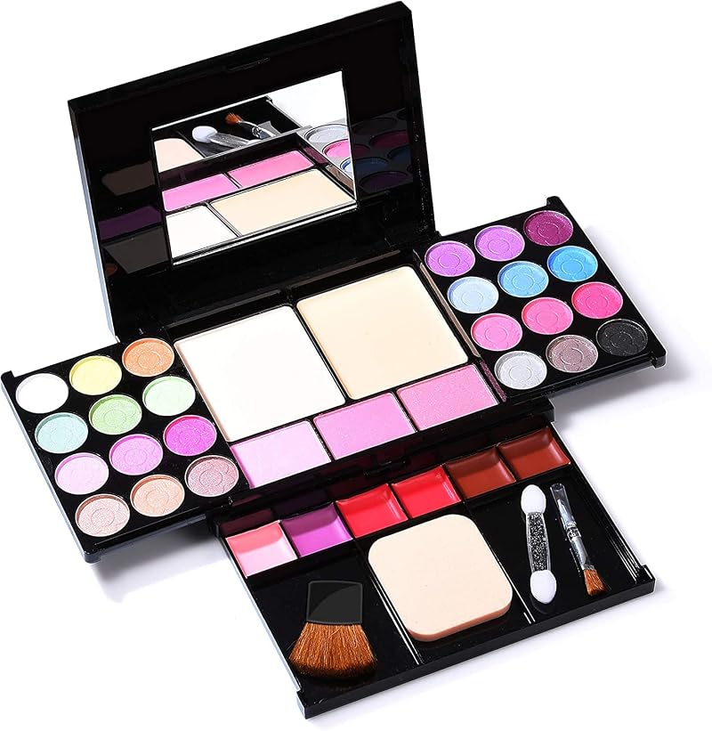 ASPCOK 35 Color Eyeshadow Palette Matte Shimmer Lip Gloss Blush Makeup Brushes