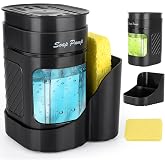 Kitchen Dish Soap Dispenser with Sponge Holder, 3-in-1 Countertop Dishwashing Soap Pump Dispenser Set for Kitchen Sink, Usefu