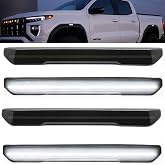 Hamzdon 4 Pcs White LED Side Marker Fender Light Smoked Lens | Replacement for 2020-2024 GMC Sierra 2500HD 3500HD Pickup Truck Side Marker Running Lights