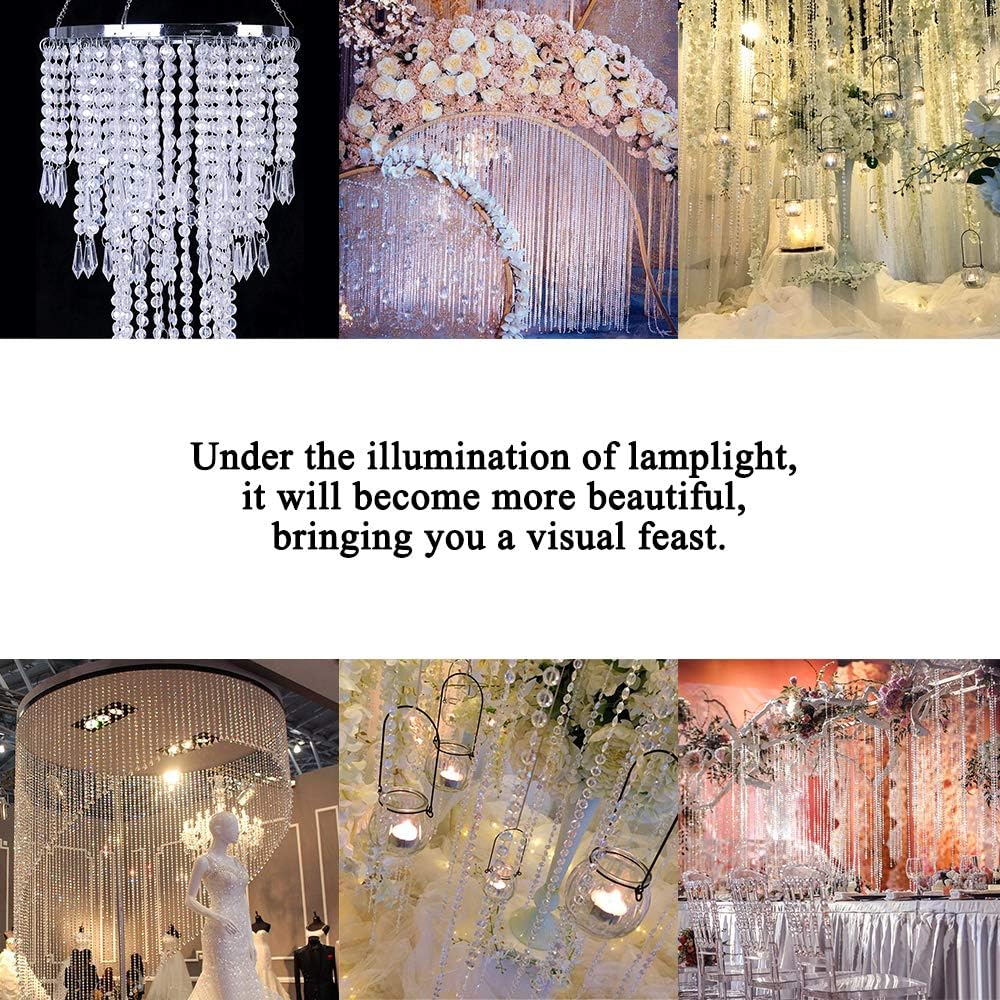 Trim Embellishments Crafts And Diy Supplies Fulandl Crystal Garland Strands With Pearl String Beads Fishing Line Artificial Garland Chain For Wedding Party Decoration 2 Pcs Roll Acrylic Clear Crystal Beads 98ft 30m