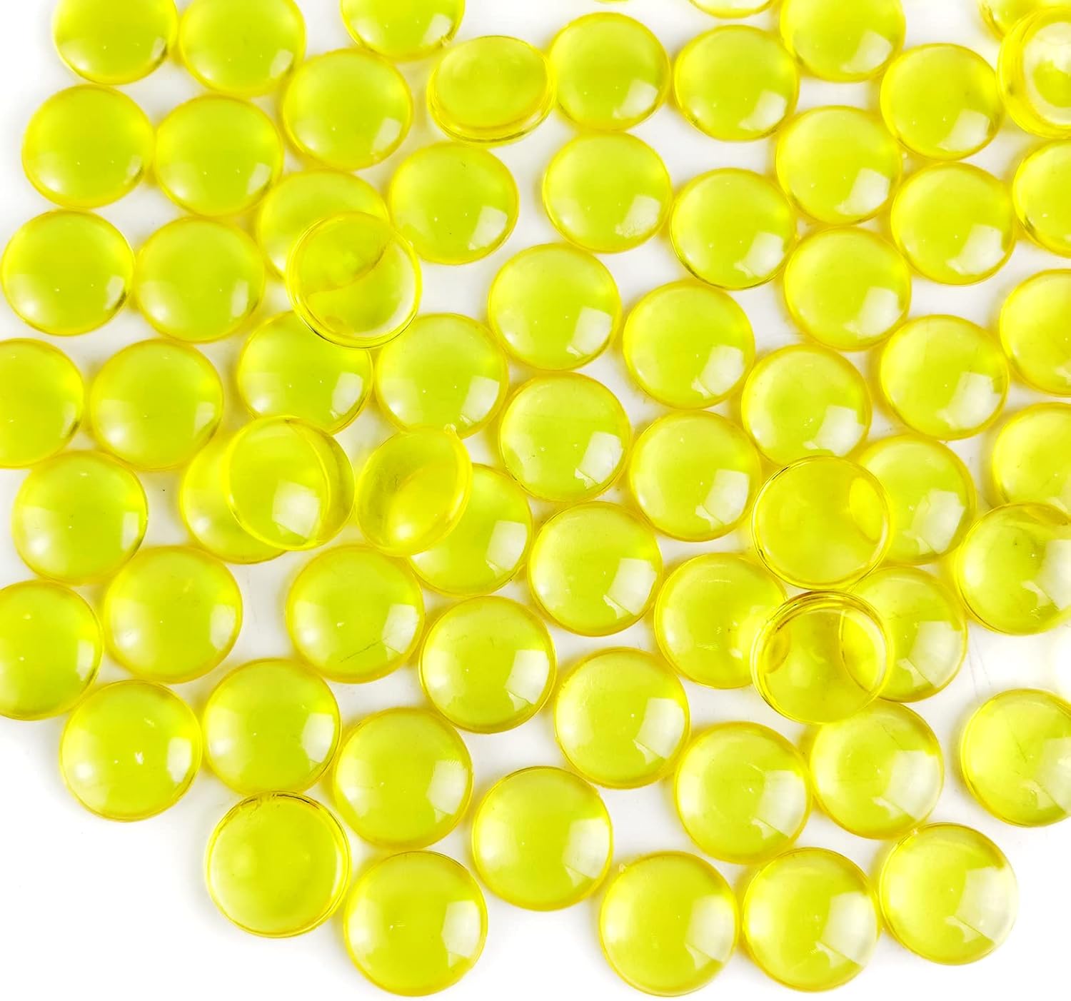 Vase Fillers - 650 PCS Bright Yellow Acrylic Flat Marbles,Fake Gemstones Table Scatters Gems,Bowl Vase Fillers for Centerpieces,Party Event,Wedding Decoration,Candle Holder,Room,Kitchen Floral Decor,Arts Crafts,Fall
