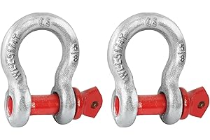 Kivomot High-Strength 3.25Ton/7165Lbs D Ring Shackles - Forged Steel Clevis Shackles for Heavy-Duty Towing and Lifting