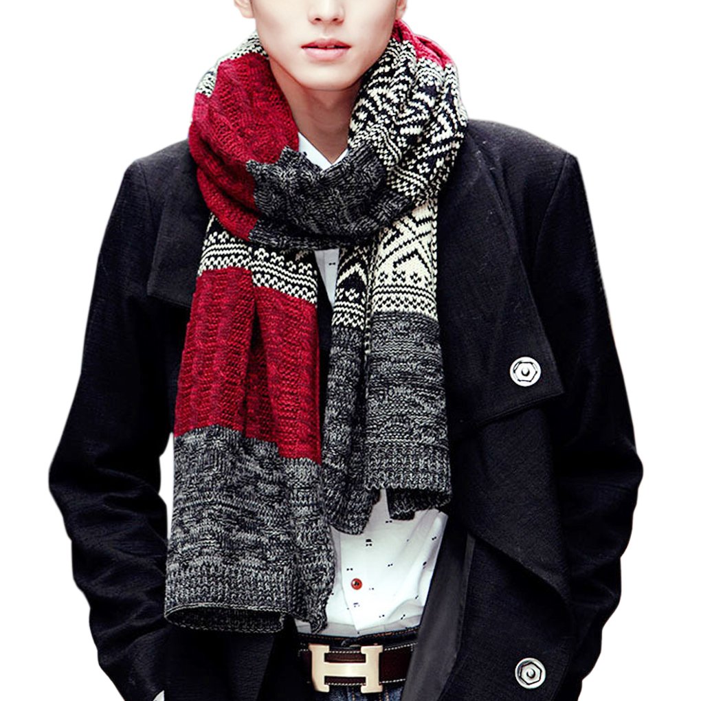 Knitted Scarf Mens Cashmere Scarves Amazon Fashion Men's Cold