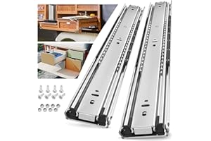BAIDICE 1 Pair Heavy Duty Drawer Slides 12 14 16 18 20 22 24 26 28 30 32 34 36 38 40 Inch Ball Bearing Side Mount 150 lb Load