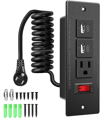 Drawer Outlet HUQUZN Kit - 2 AC Sockets & 2 USB-A Ports In-Drawer ...