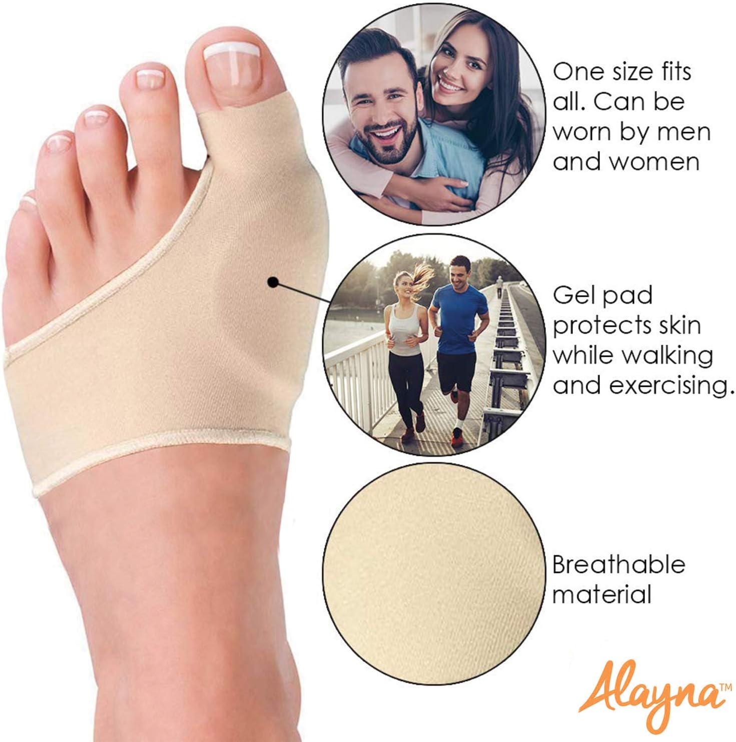 Bunion Corrector and Bunion Relief Gel Pad Big Toe Brace Cushion Hammer Toe Pain and Inflammation Relief Unisex Bunion Guard Shield Fits Inside Socks and Shoes to Correct and Align Bones in Feet: Health & Personal Care