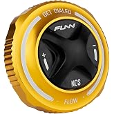 Funn NOS Air Fork Valve Caps for Fox 36 and 38, F Type (Gold) | CNC machined aluminum, free-spinning decorative dial, no actual pressure adjustment, pure fidget fun, knurled grip, MTB use