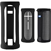 Travel Carrying Protective Silicone Case Compatible with Ultimate Ears Boom 4 Portable Bluetooth Wireless Speaker, Silicone Case Cover with Metal Hook for Ultimate Ears Boom 4 (Black)