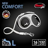 FLEXI New Comfort Retractable Dog Lead 5 m Large 60 kg Black Grey view 3