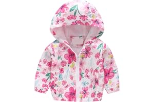 Evelin LEE Baby Jacket Outwear Floral Zipper Spring Autumn Windproof Hooded Coat