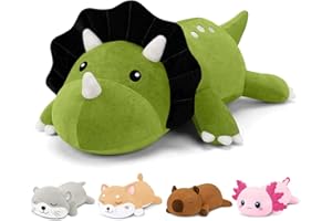 TOYSYM Weighted Stuffed Animals Triceratops, Dinosaur Plush with Weighted Beads, Cute Triceratops Dinosaur Stuffed Animals Pi
