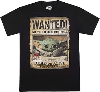 Amazon Com Star Wars Men S Baby Yoda Child Mandalorian Wanted Poster T Shirt Clothing Shoes Jewelry