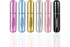 Fzbjayoon Mini Refillable Perfume Portable Travel Size Cologne Atomizer Dispenser Spray Bottles For Refill Pump Case for Traveling and Outgoing (5ml,6 Pack)