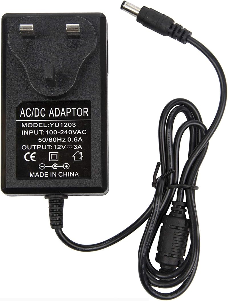 COLM 12V 3A Power Supply Adapter UK Plug 100-240V AC 36W DC 12V 3A