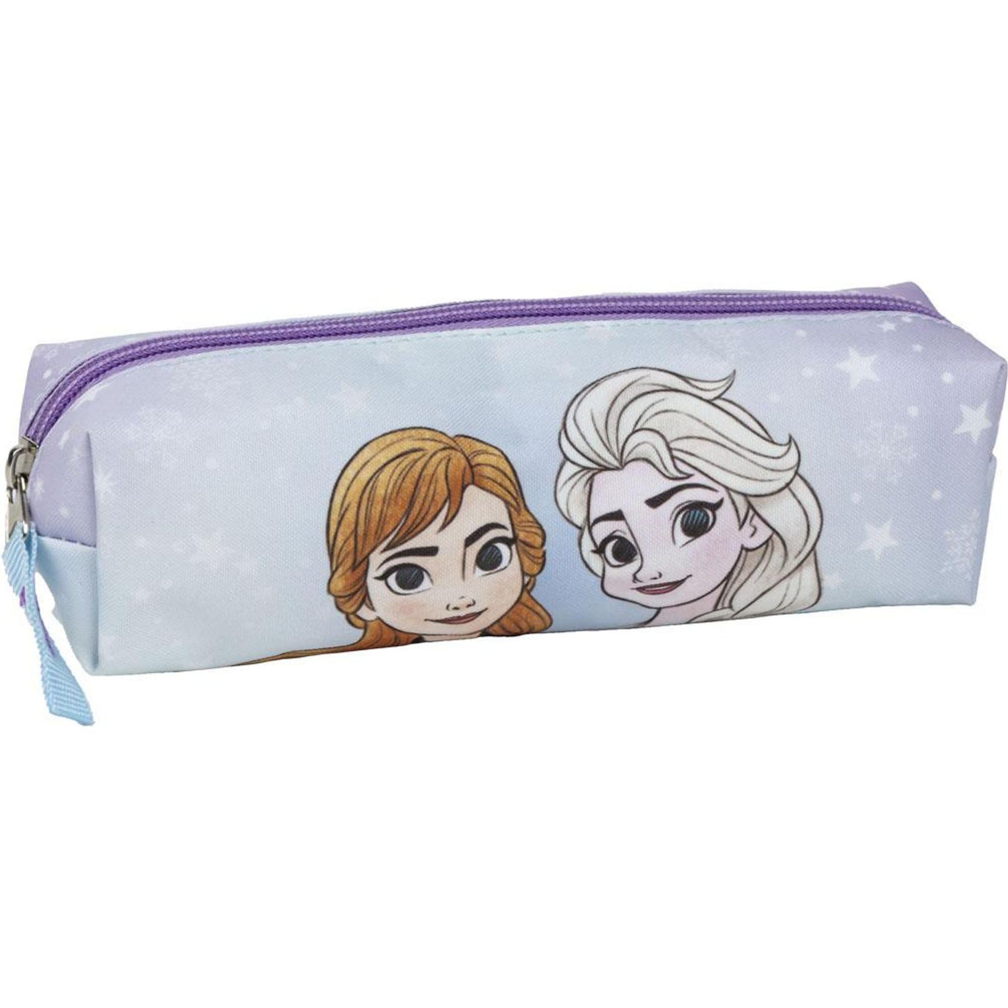 CERDÁ LIFE'S LITTLE MOMENTS Frozen Pencil Case - Blue - 20x5.5x5.5cm - Made of Polyester - Zip Closure - Elsa and Anna Print - Original Product Designed in Spain, Light Blue, Pencil Case