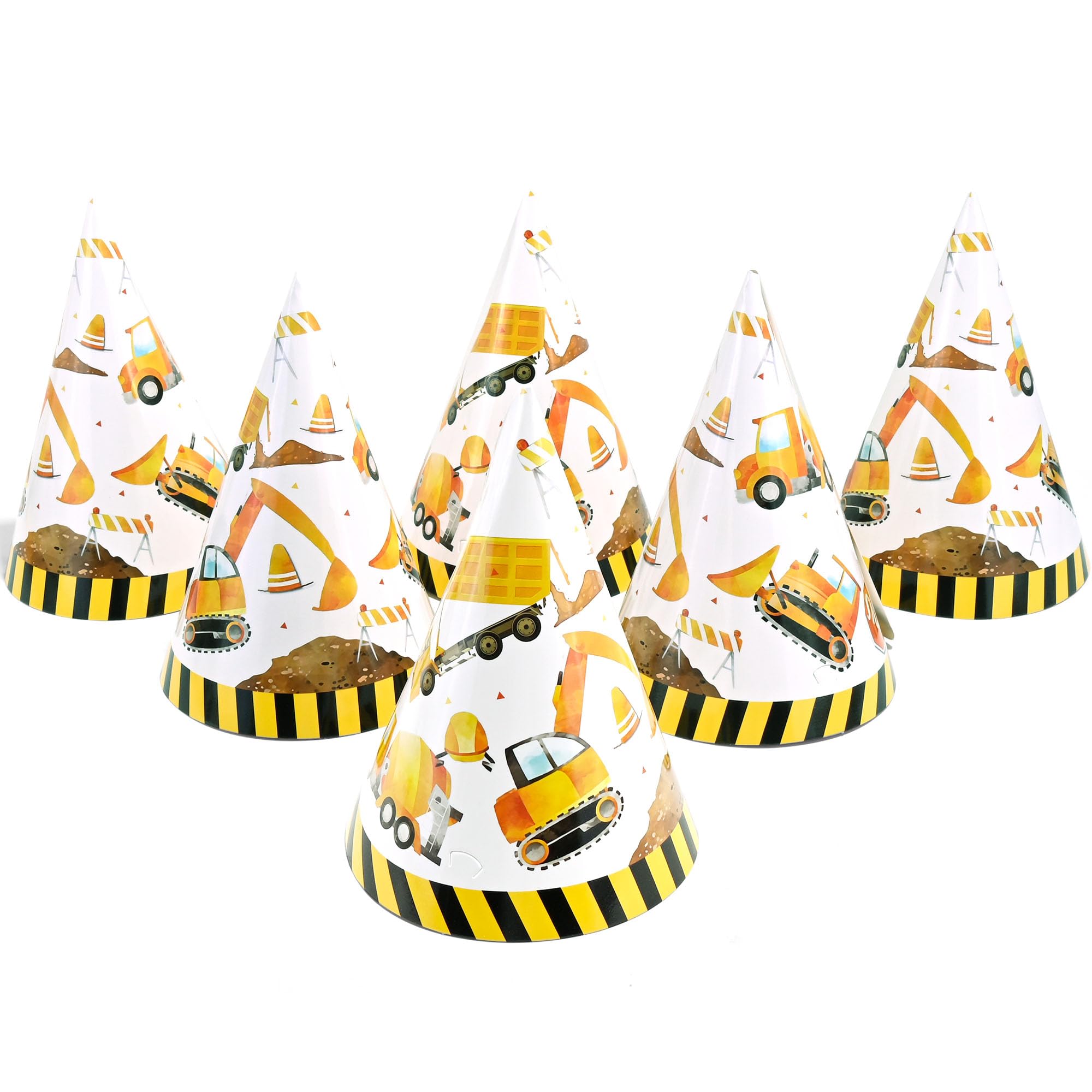 Photo 1 of CANREVEL 12 PCS Construction Party Hats for Kids and Adults, Construction Party Supplies for Party Decorations, Party Headwear for Birthday|Celebration|Party, Construction Cone Kids Hats for Boys Men