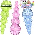 BFONS 18 Pack Silicone Stretch Lids, 6 Different Sizes, 100% Safe Food Grade Silicone to Meet Most Container, Microwave Cover for Food Storage, Can/ Bowl Covers
